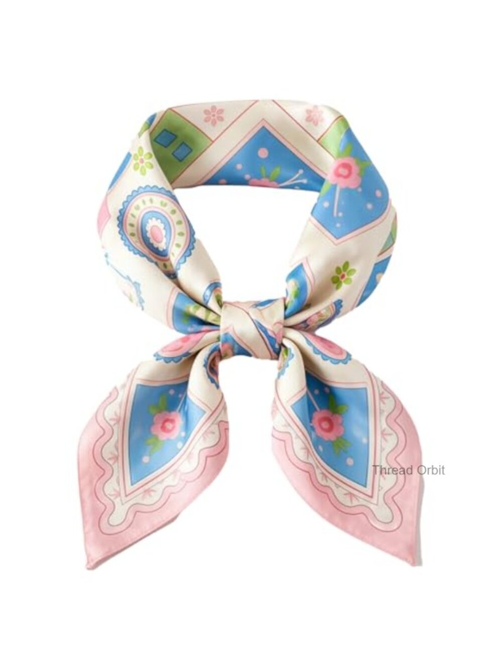 Satin Silk Feel Scarf Square Headscarf Neck Scarf for Women 27.5in